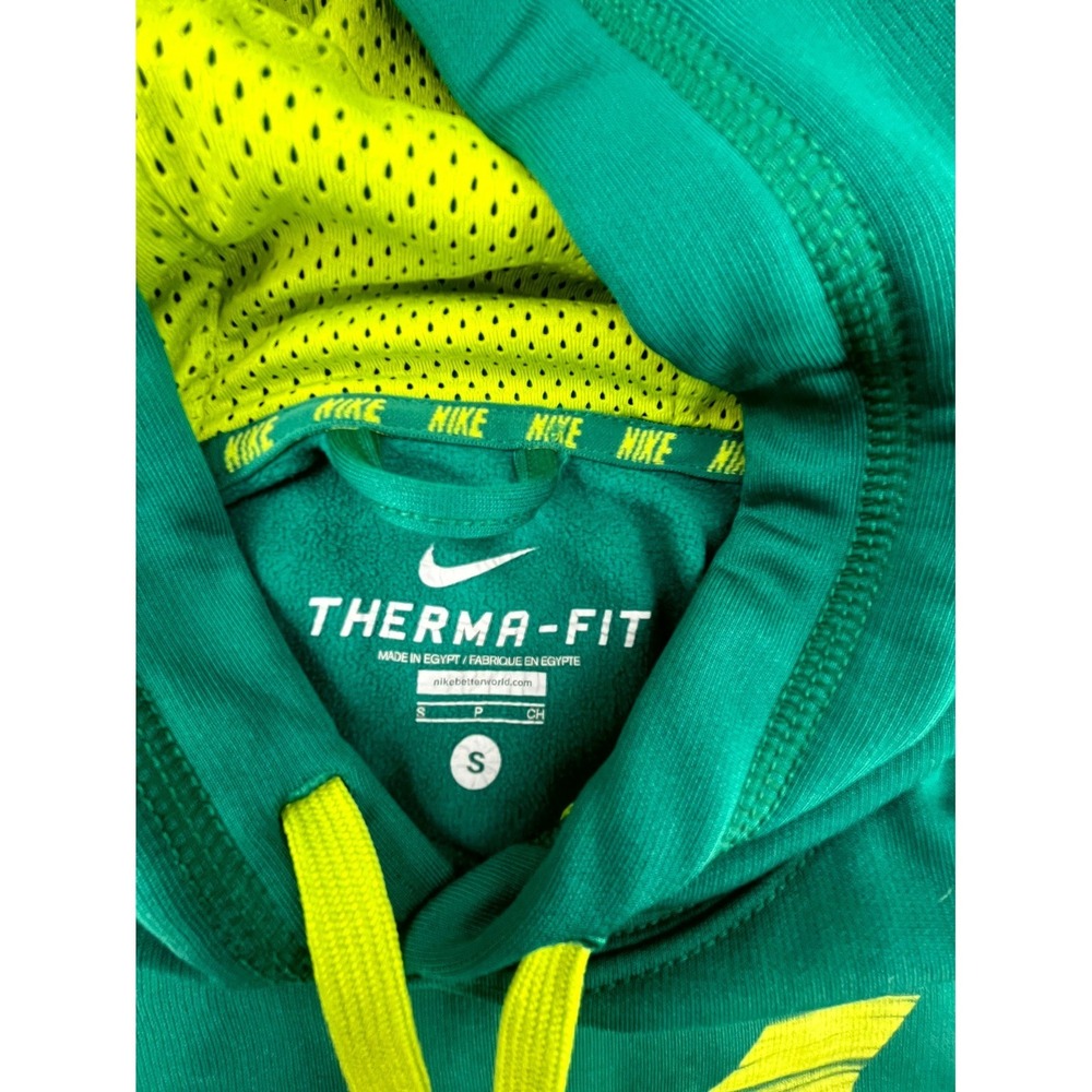 Nike Therma Fit Oversized Hoodie Mens Small Green Swoosh Logo Lined Athletic - Picture 6 of 12